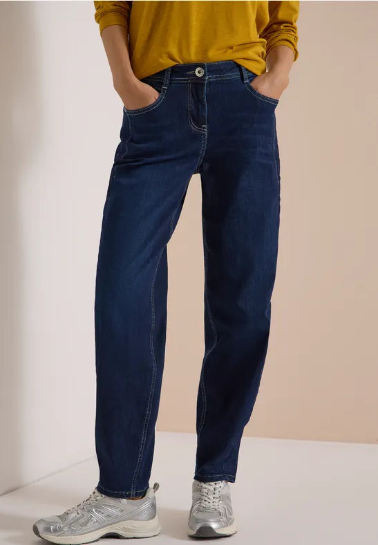 CECIL Scarlett Barrel Dark Jeans | Dark Blue 380930