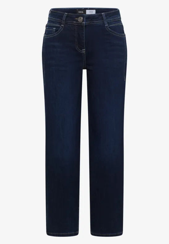 CECIL Scarlett Barrel Dark Jeans | Dark Blue 380930