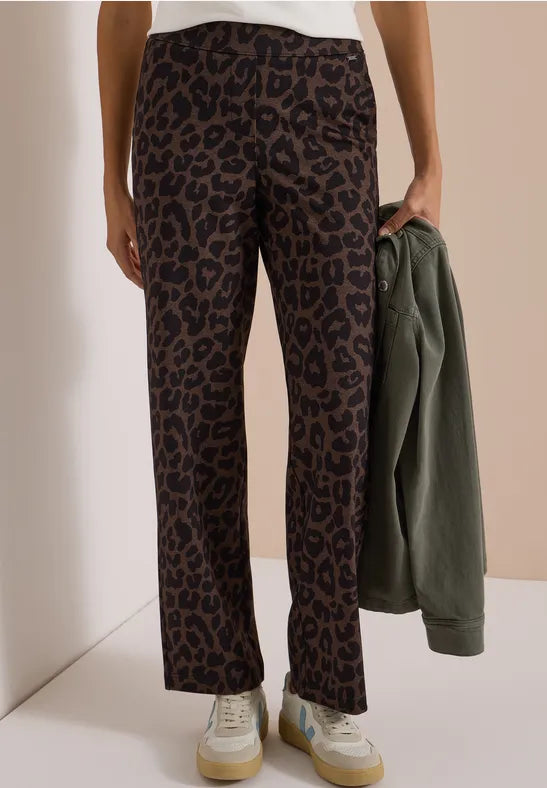 Cecil Neele Animal Print Trousers | Toffee 380946