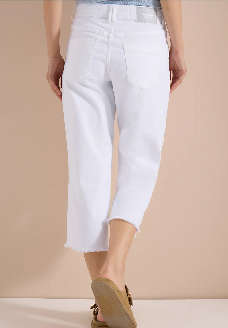 Cecil Neele 3/4 Wide Leg Jeans | White 380961