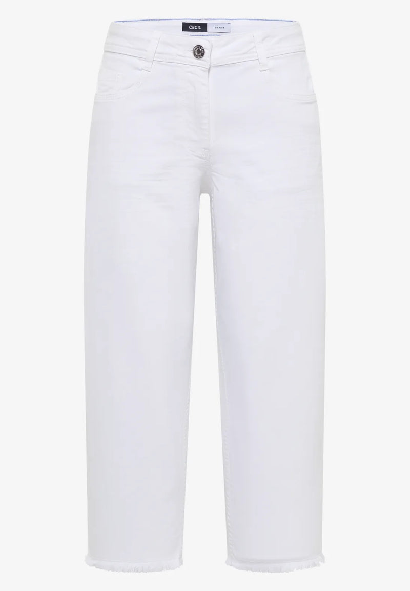 Cecil Neele 3/4 Wide Leg Jeans | White 380961