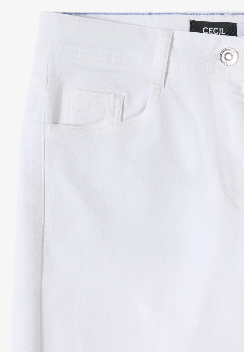 Cecil Neele 3/4 Wide Leg Jeans | White 380961