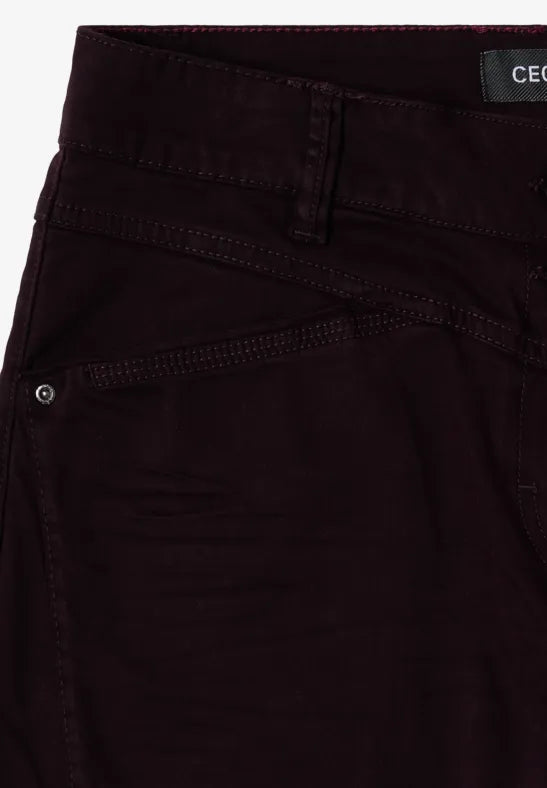 CECIL Scarlett Barrel Leg Trousers | Berry 381490