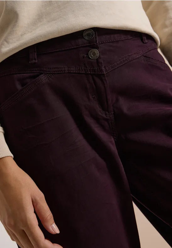 CECIL Scarlett Barrel Leg Trousers | Berry 381490