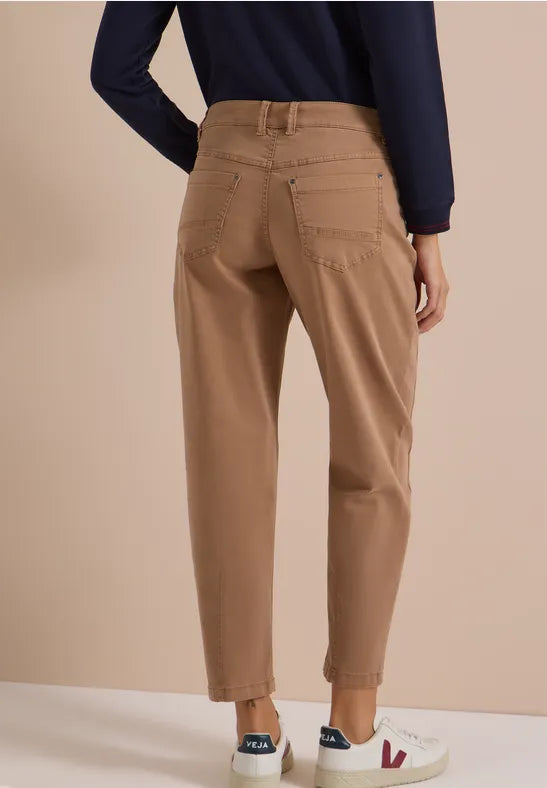 CECIL Scarlett Barrel Leg Trousers | Mocha 381490