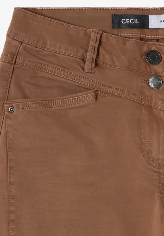 CECIL Scarlett Barrel Leg Trousers | Mocha 381490