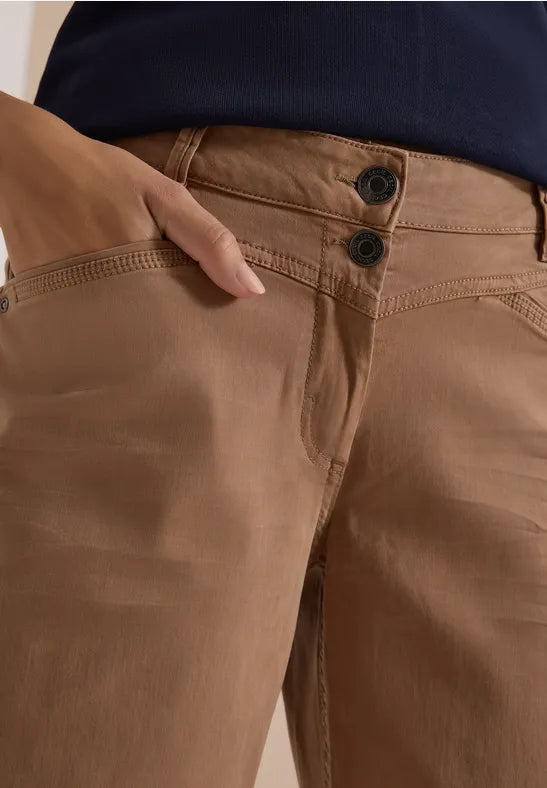 CECIL Scarlett Barrel Leg Trousers | Mocha 381490