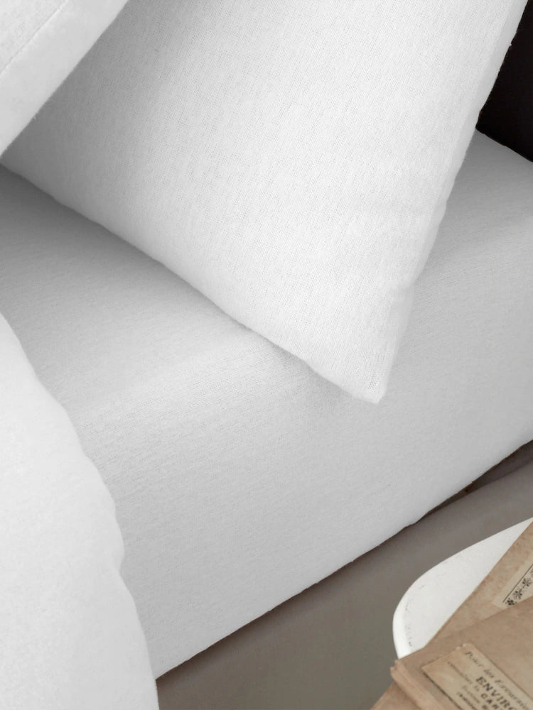 Catherine Lansfield Brushed Cotton Fitted Sheet | White