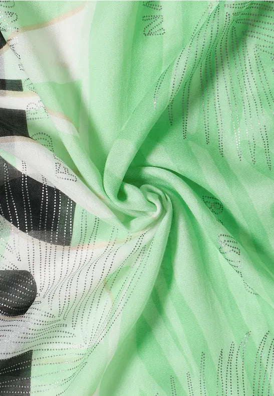 CECIL Foil Print Loop Scarf | Lime 573132