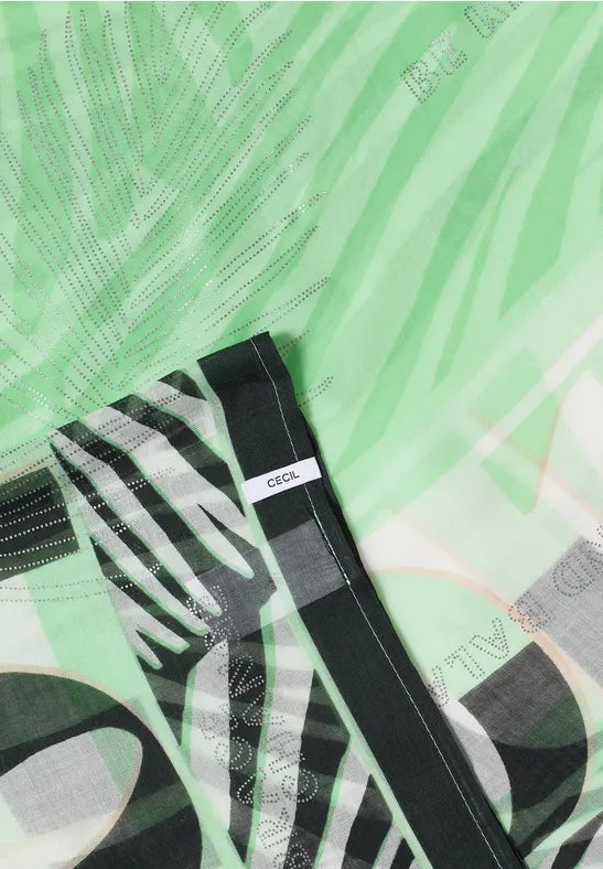 CECIL Foil Print Loop Scarf | Lime 573132