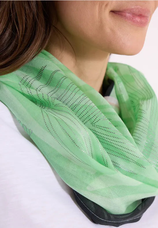 CECIL Foil Print Loop Scarf | Lime 573132