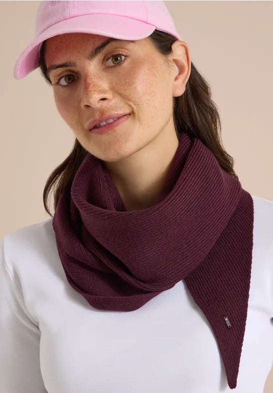 CECIL Small Knitted Triangle Scarf | Berry 573196
