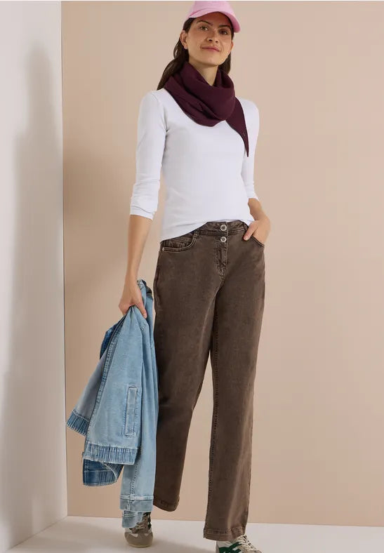 CECIL Small Knitted Triangle Scarf | Berry 573196