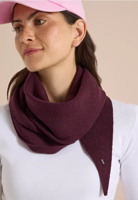 CECIL Small Knitted Triangle Scarf | Berry 573196
