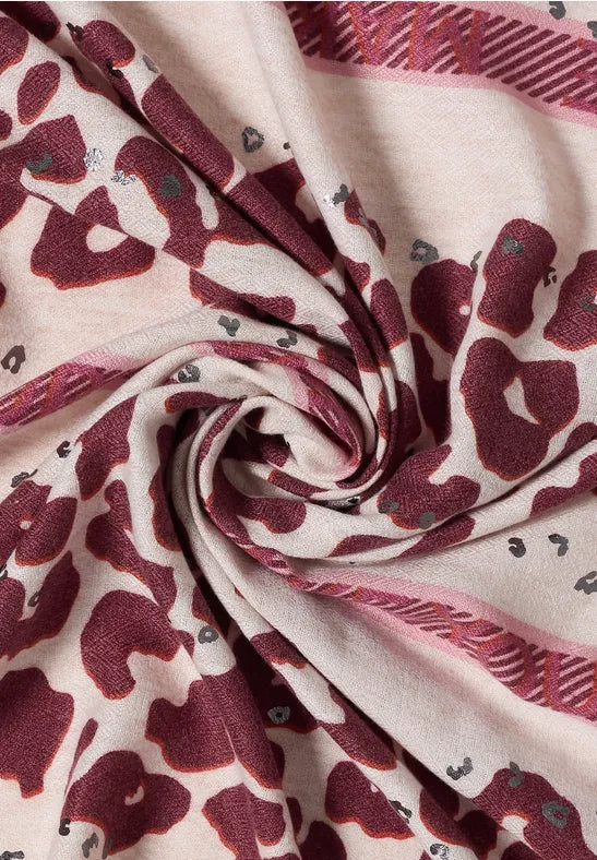 Cecil Leo Print Triangle Scarf  | Berry 573198
