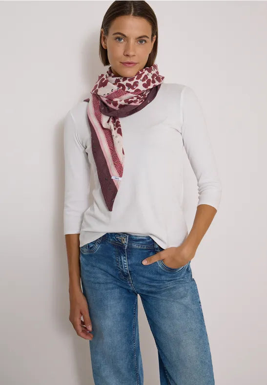 Cecil Leo Print Triangle Scarf  | Berry 573198