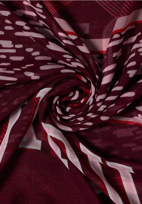 CECIL Patchwork Print Loop Scarf | Wine 573276