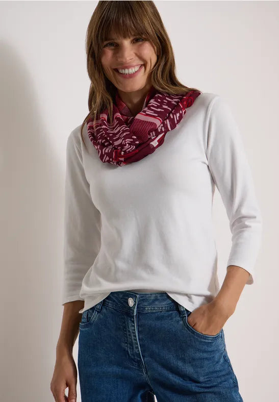 CECIL Patchwork Print Loop Scarf | Wine 573276