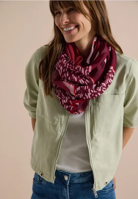 CECIL Patchwork Print Loop Scarf | Wine 573276
