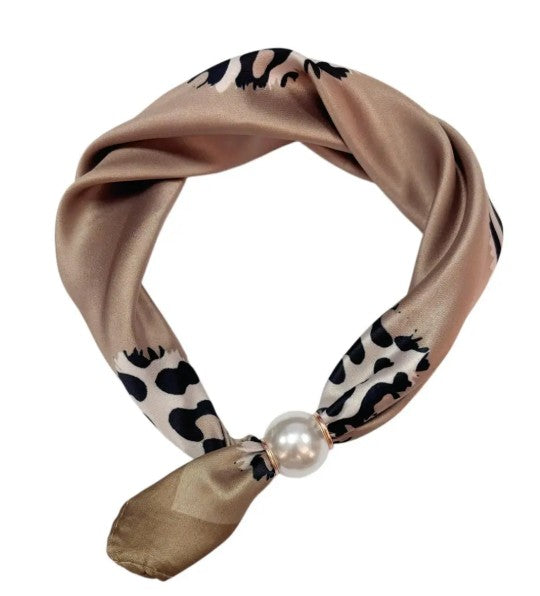 Best Angel Scarf with Magnetic Pearl Fastening | Taupe BA-3281-5