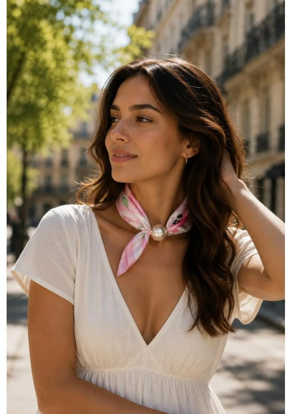 Best Angel Magnetic Pearl Scarf |  Pink BA4102-5