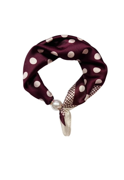 Best Angel Magnetic Closure Pearl Scarf | Burgundy BA4400-5