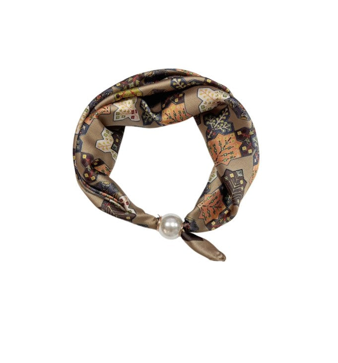 Best Angel Magnetic Closure Pearl Scarf | Beige  BA4410_5