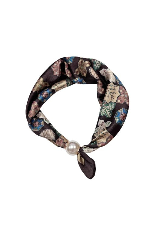 Best Angel Magnetic Closure Pearl Scarf | Chocolate BA4410_5