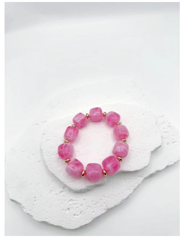 Claren Bijoux Elastic Acrylic Bracelet | Rose BR264
