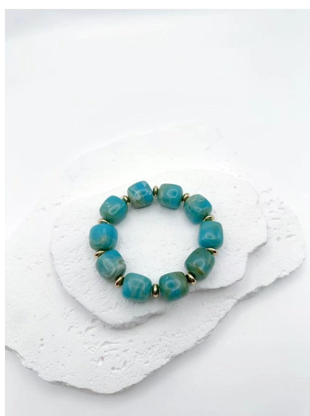 Claren Bijoux Elastic Acrylic Bracelet |Turquoise BR264