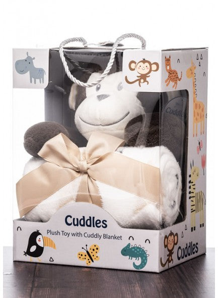 Kirkwood Cuddles Monkey Set With Blanket  | Natural CB10
