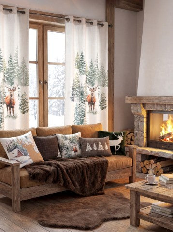 STOF Brame Nordic Stag Filled Cushion | Green CE431001