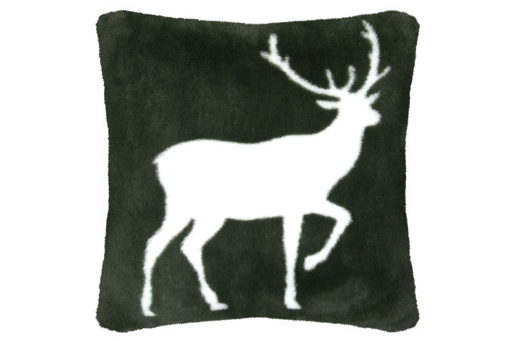 STOF Brame Nordic Stag Filled Cushion | Green CE431001
