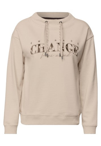 Cecil Print Sweatshirt | Beige 304146