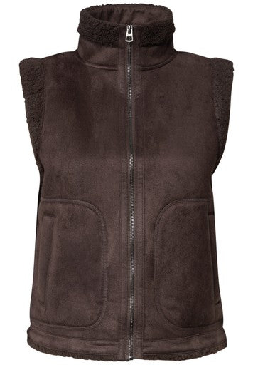 Cecil Velour Vest | Truffle 220350