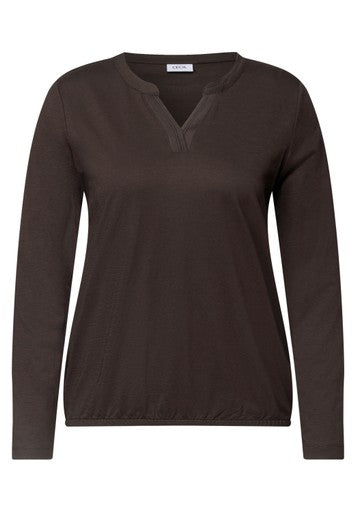 Cecil Split Neck Tunic | Truffle 325886