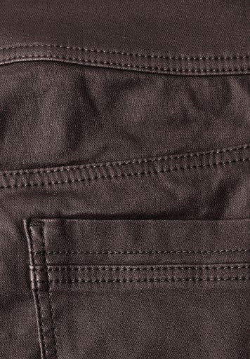 Cecil Toronto Coated Straight Jeans | Truffle 380943