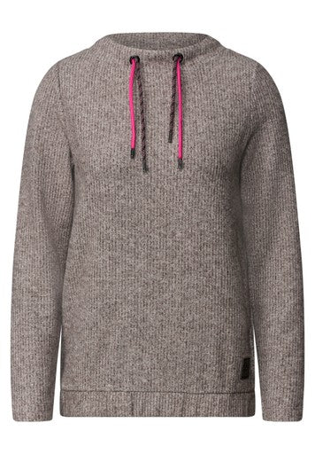 Cecil Funnel Neck Top | Truffle