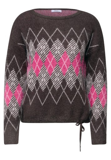 Cecil Featheryarn Sweater | Truffle/Pink 304172
