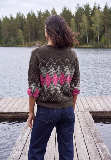 Cecil Featheryarn Sweater | Truffle/Pink 304172