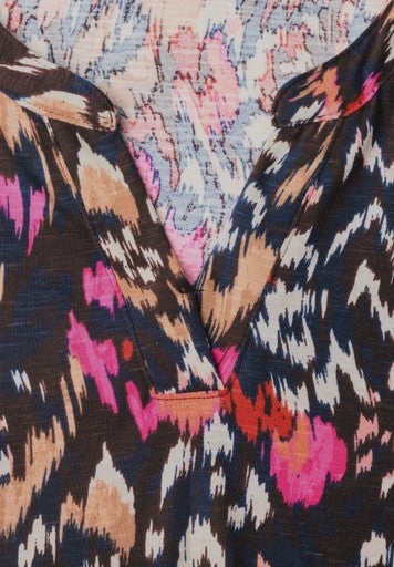 Cecil Split Neck Tunic | Truffle