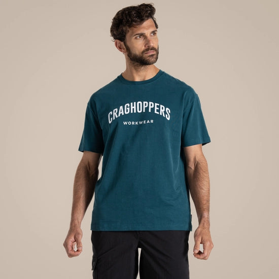Craghoppers Batley Organic Cotton Peached Tee | Sea Blue CET007