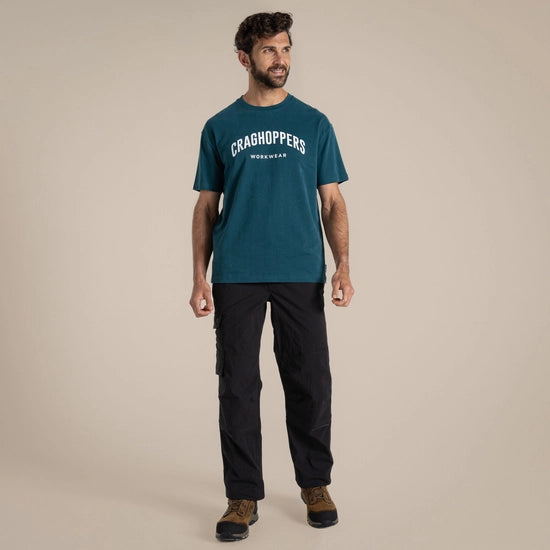 Craghoppers Batley Organic Cotton Peached Tee | Sea Blue CET007