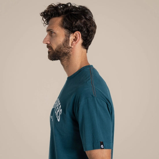 Craghoppers Batley Organic Cotton Peached Tee | Sea Blue CET007