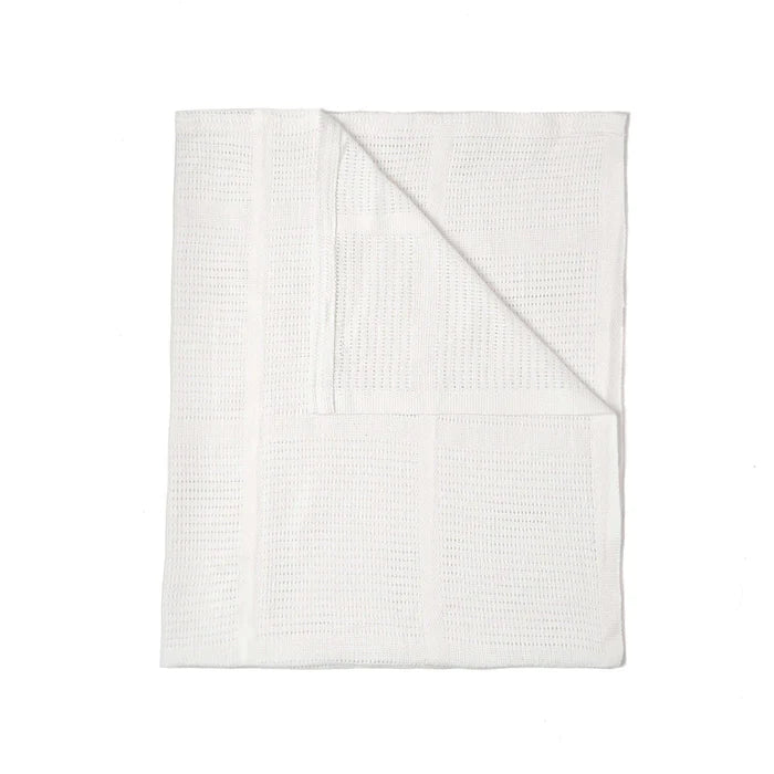 Snuggle Baby Cellular Cot Blanket | White