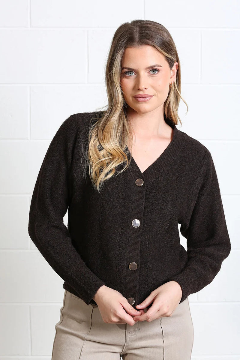 Rant & Rave – Claire Cardigan, Dark Brown