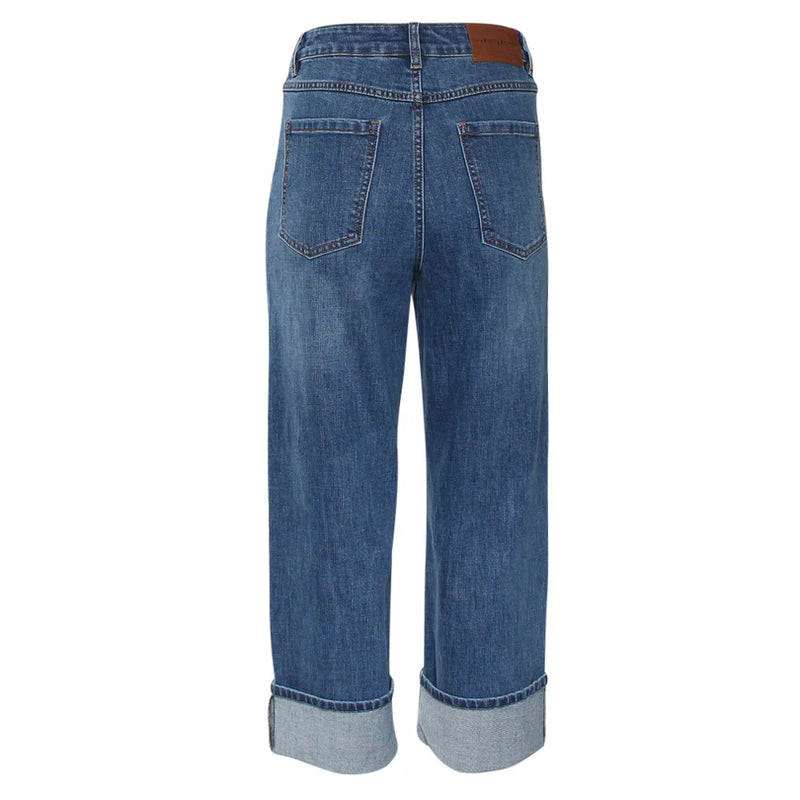Rant & Rave Claire Turn Up Jeans | Mid Wash RR43-P54