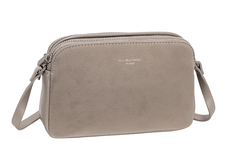 Nova Leathers Zip-Top Crossbody Bag | Mushroom CM7335-3