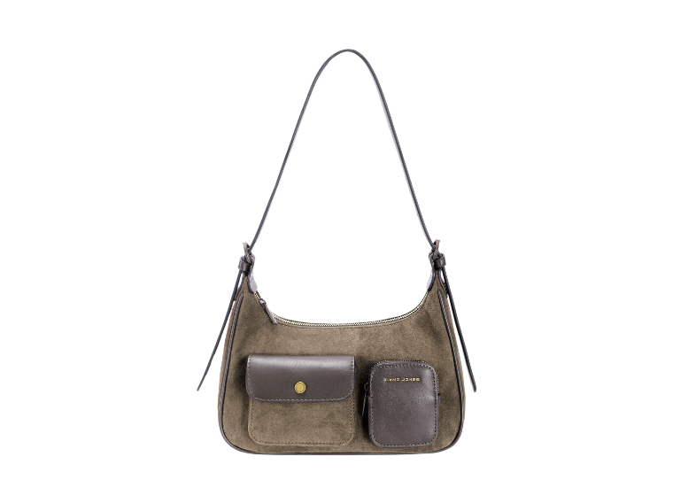Nova Leathers Faux Suede Zip-Top Handbag | Moss CM8657