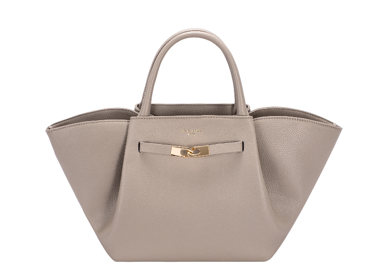 Nova Leathers Zip-Top Handbag with Detachable Strap | Taupe CM8735